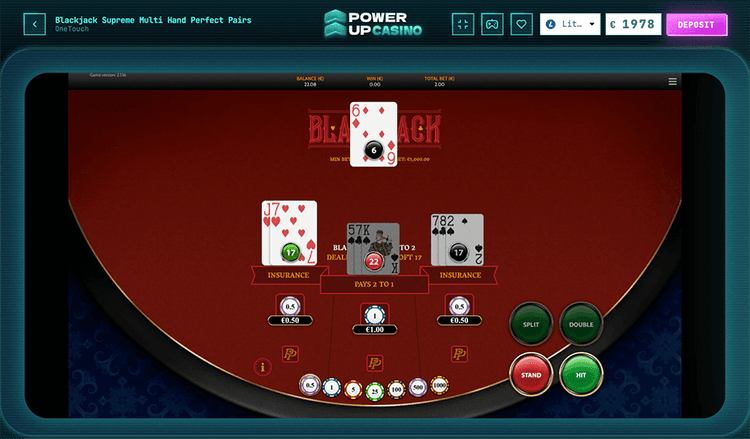 PowerUp Casino blackjack