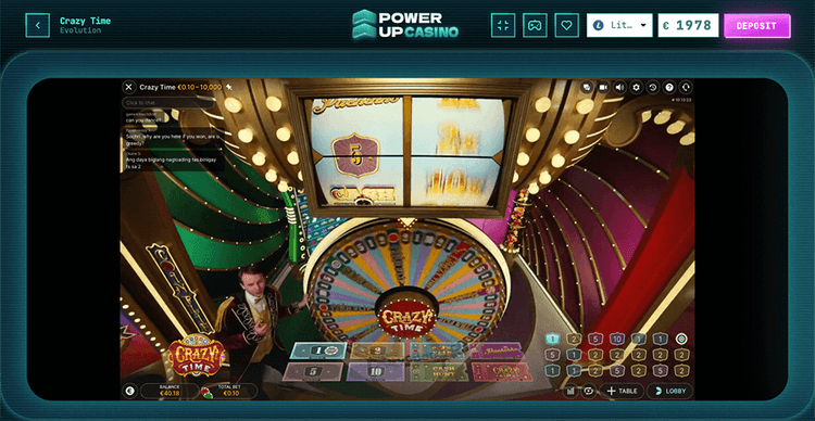 PowerUp Casino crazy time