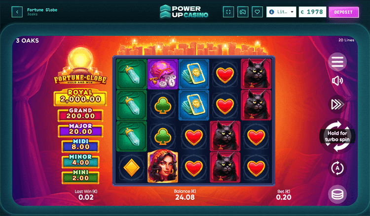 PowerUp Casino fortune globe