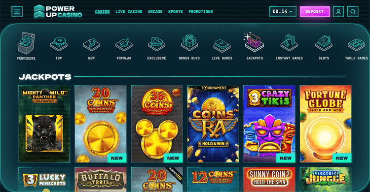 PowerUp Casino jackpots