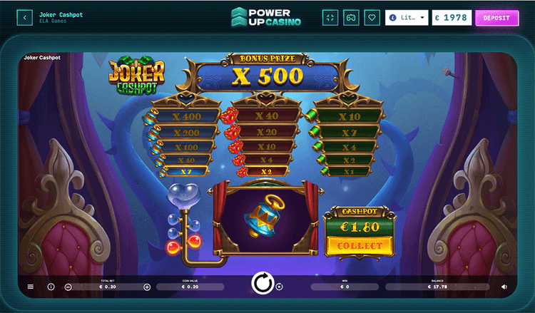 PowerUp Casino joker cashpot