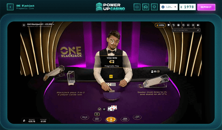 PowerUp Casino one blackjack