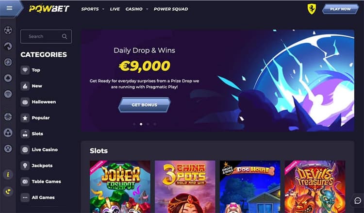 powbet casino daily drop and win