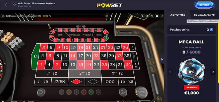 powbet casino roulette
