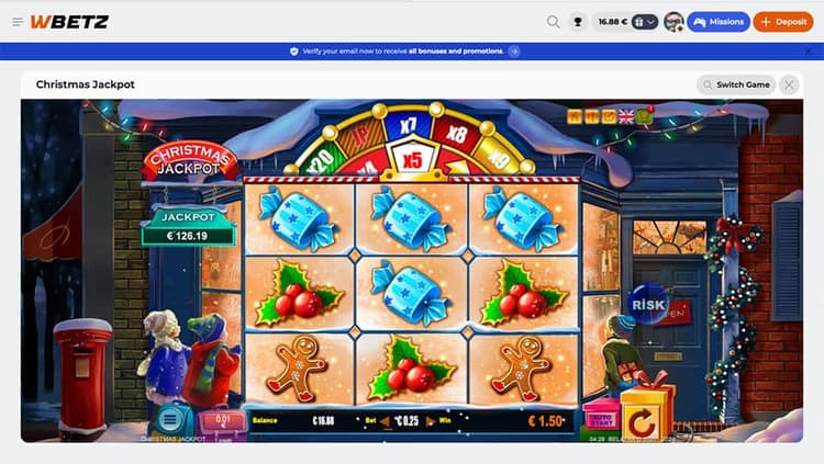 Wbetz Casino christmas jackop