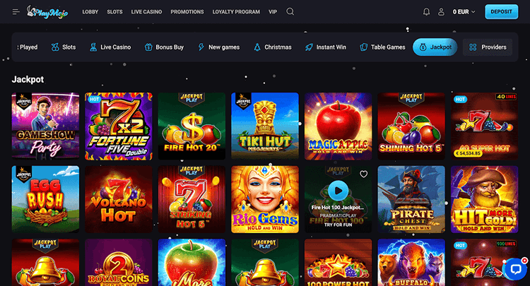 PlayMojo jackpot