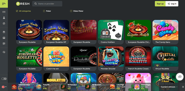 Fres Casino categories