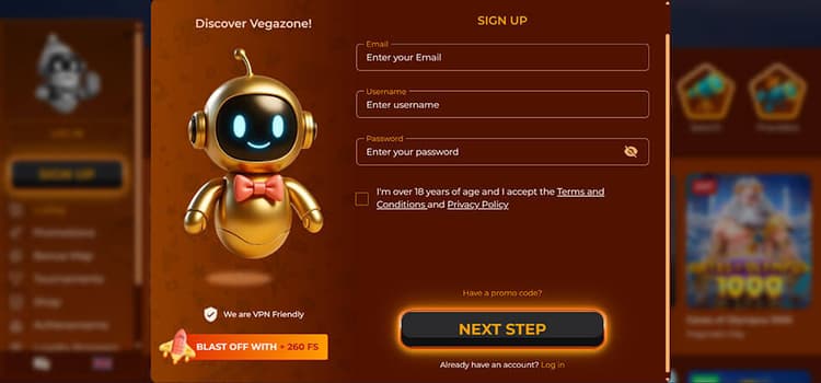 vegazone-signup