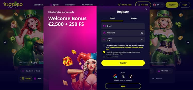 Slotoro-Casino-registration