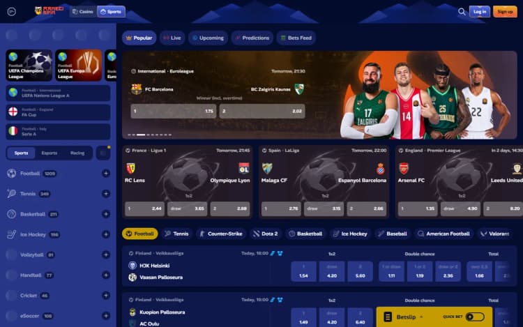 Manekispin sportsbook page