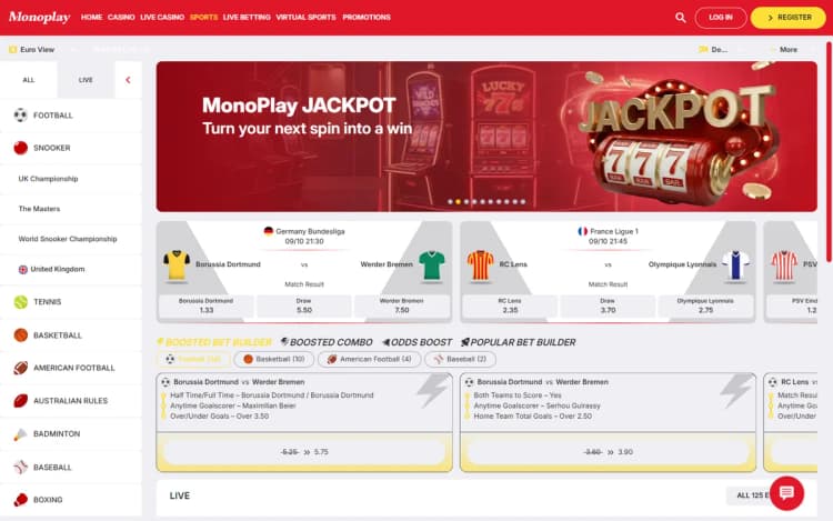 Monoplay sportsbook