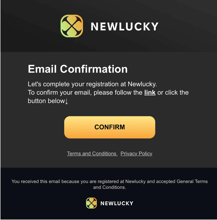 Newlucky Casino email confirmation Newlucky Casino email confirmation