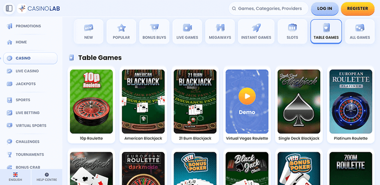 Casinolab tablegames