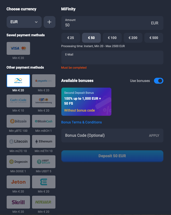 deposits luckyhunter