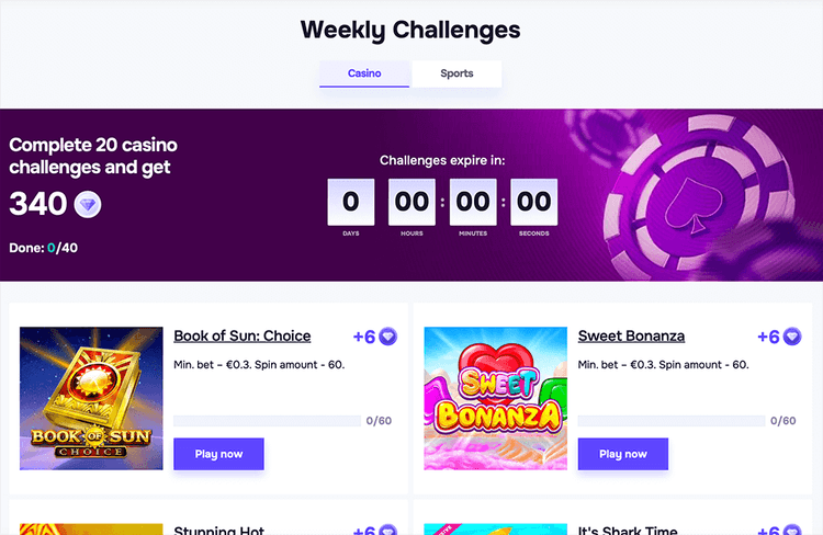 weekly challenges sgcasino