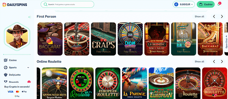Daily Spins Casino Table Games