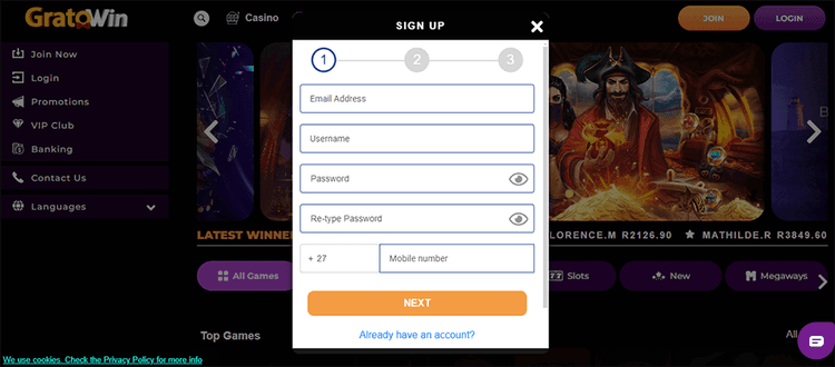 Sign up and create a player