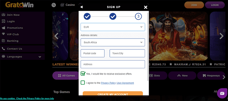 Sign up and create a player