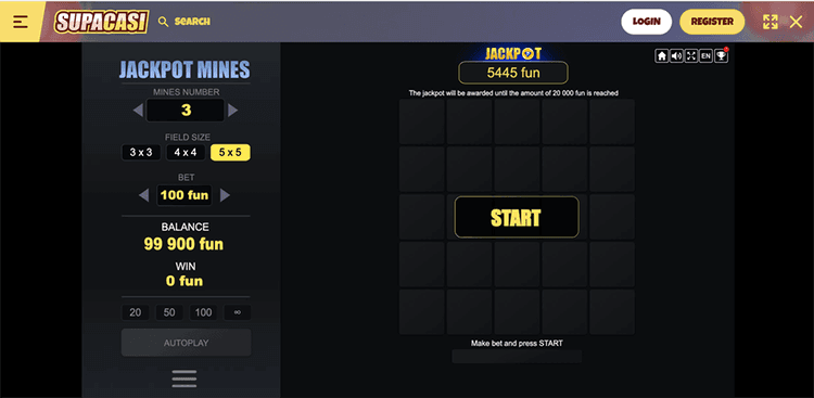 Supacasi Casino Jackpot Mines