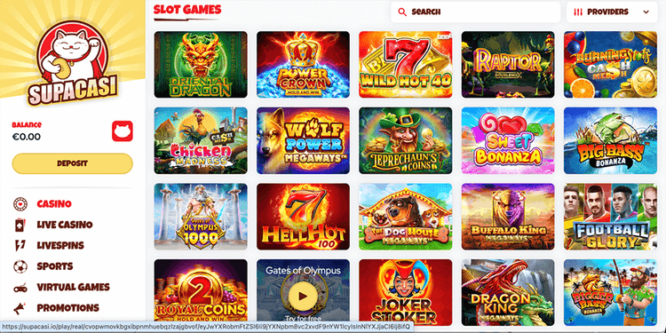 Supacasi Casino Popular Slots