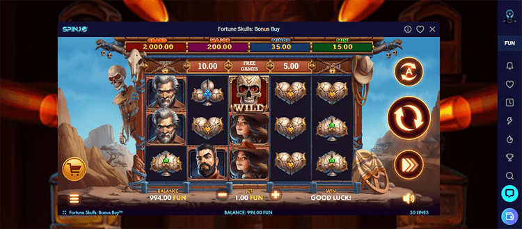 Spinjo Casino Fortune Skulls
