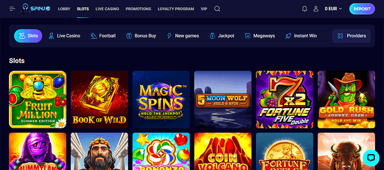 Spinjo Casino Popular Slots
