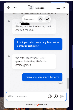 Spinjo Casino on support
