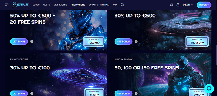 Spinjo Casino welcomeBonus
