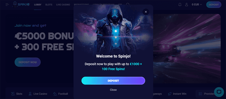 Spinjo Casino welcomeBonus