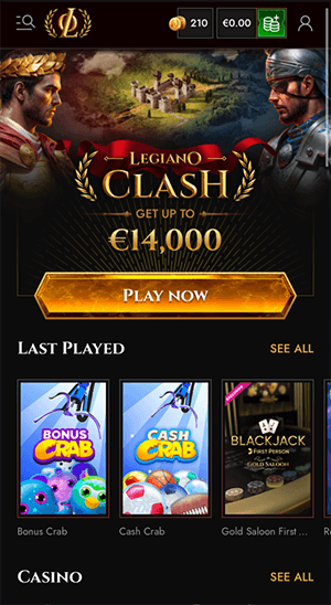 Legiano Casino mobile