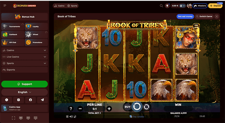Roman Casino book of tribe