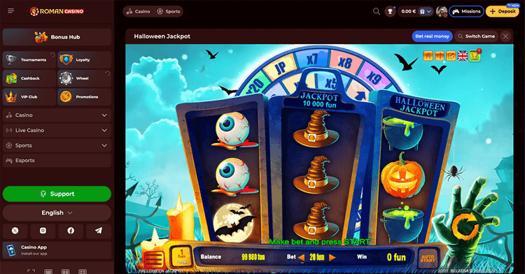 Roman Casino jackpot