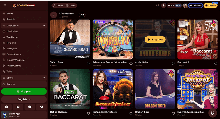 Roman Casino live casino