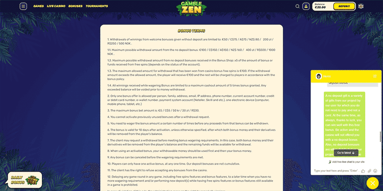 gamblezen no deposit bonus