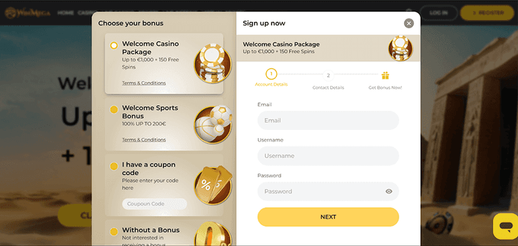 Winmega account