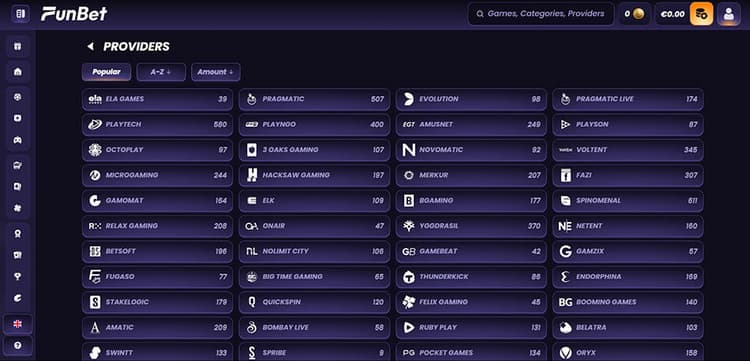 Funbet-providers