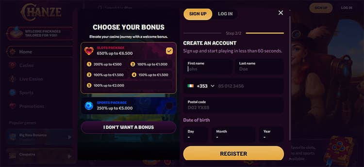 chanze-io-choose-your-bonus