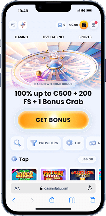 Casinolab mobile preview