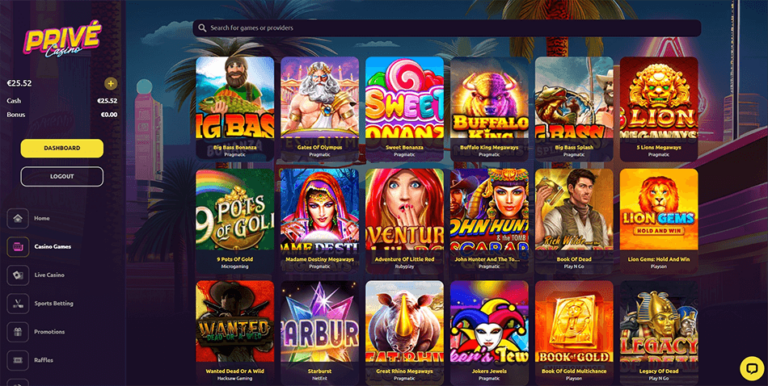 bonus de casino privé